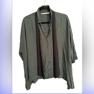 Zara Olive Tunic with Black Accents